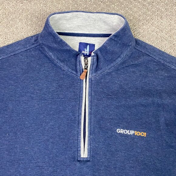 Johnnie-O Sully 1/4 Zip Pullover Men's Medium Midnight Navy Blue Sweatshirt - Picture 2 of 12